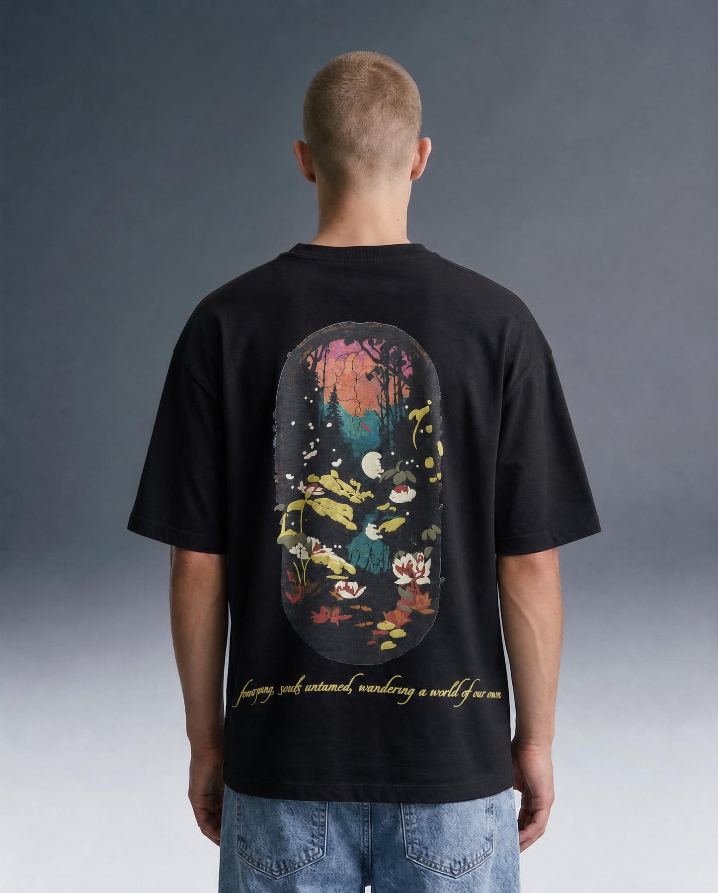 Severed Garden - Oversized Drop Shoulder T-Shirt - Black