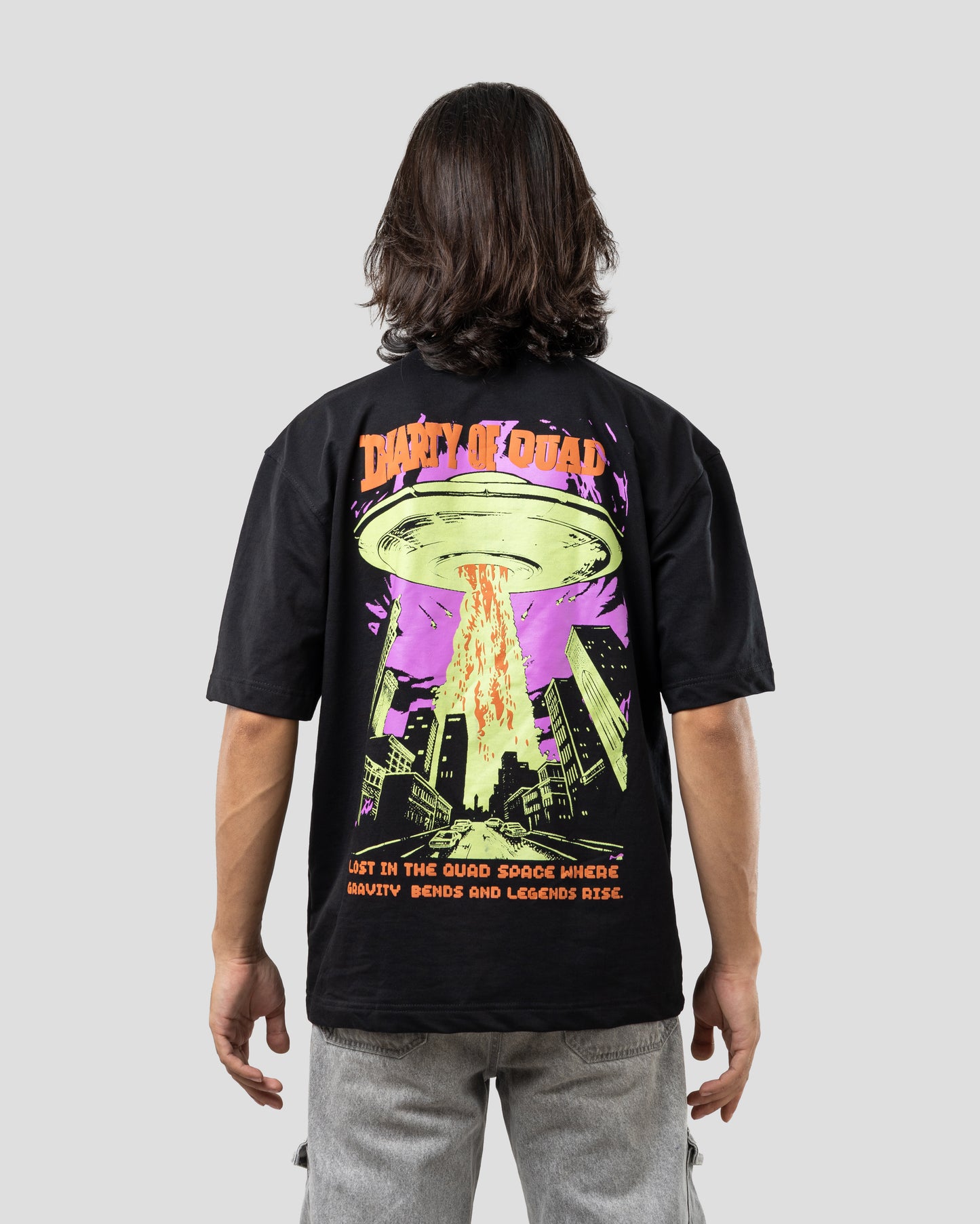 Diary of QUAD - Oversized Drop Shoulder T-Shirt - Black