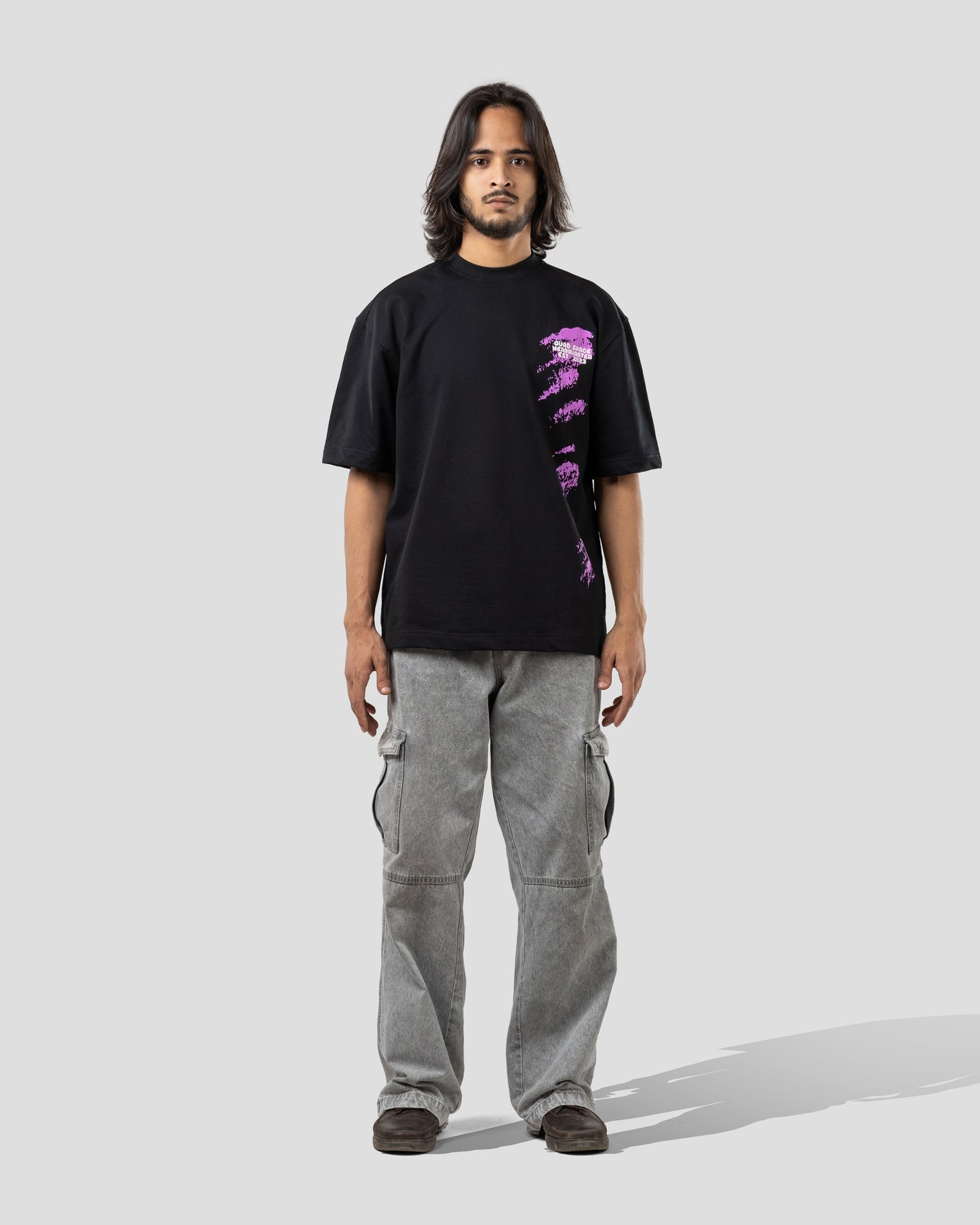 Diary of QUAD - Oversized Drop Shoulder T-Shirt - Black