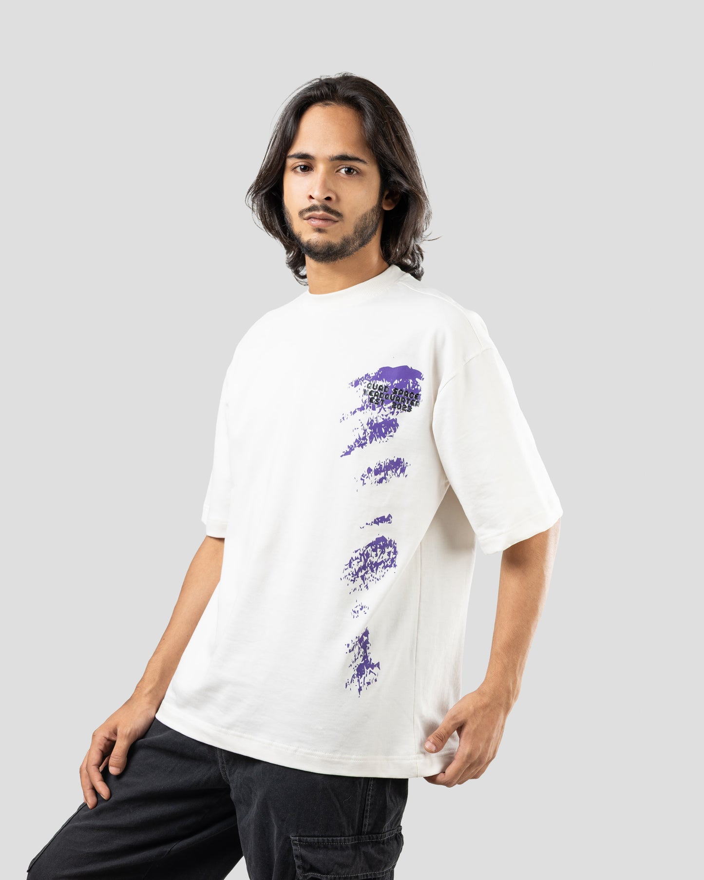 Diary of QUAD - Oversized Drop Shoulder T-Shirt - White