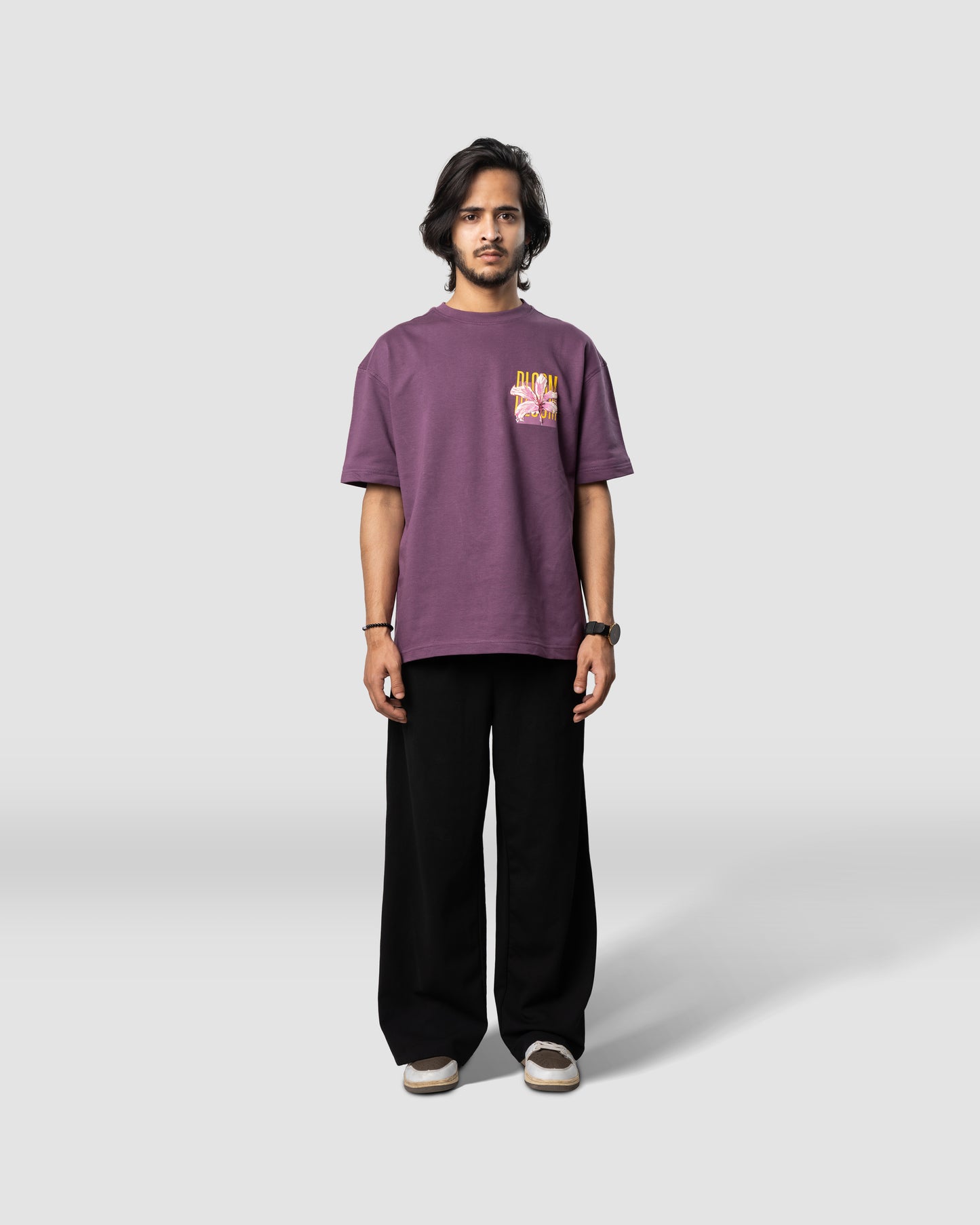 Bloom - Oversized Drop Shoulder T-Shirt - Pearly Purple