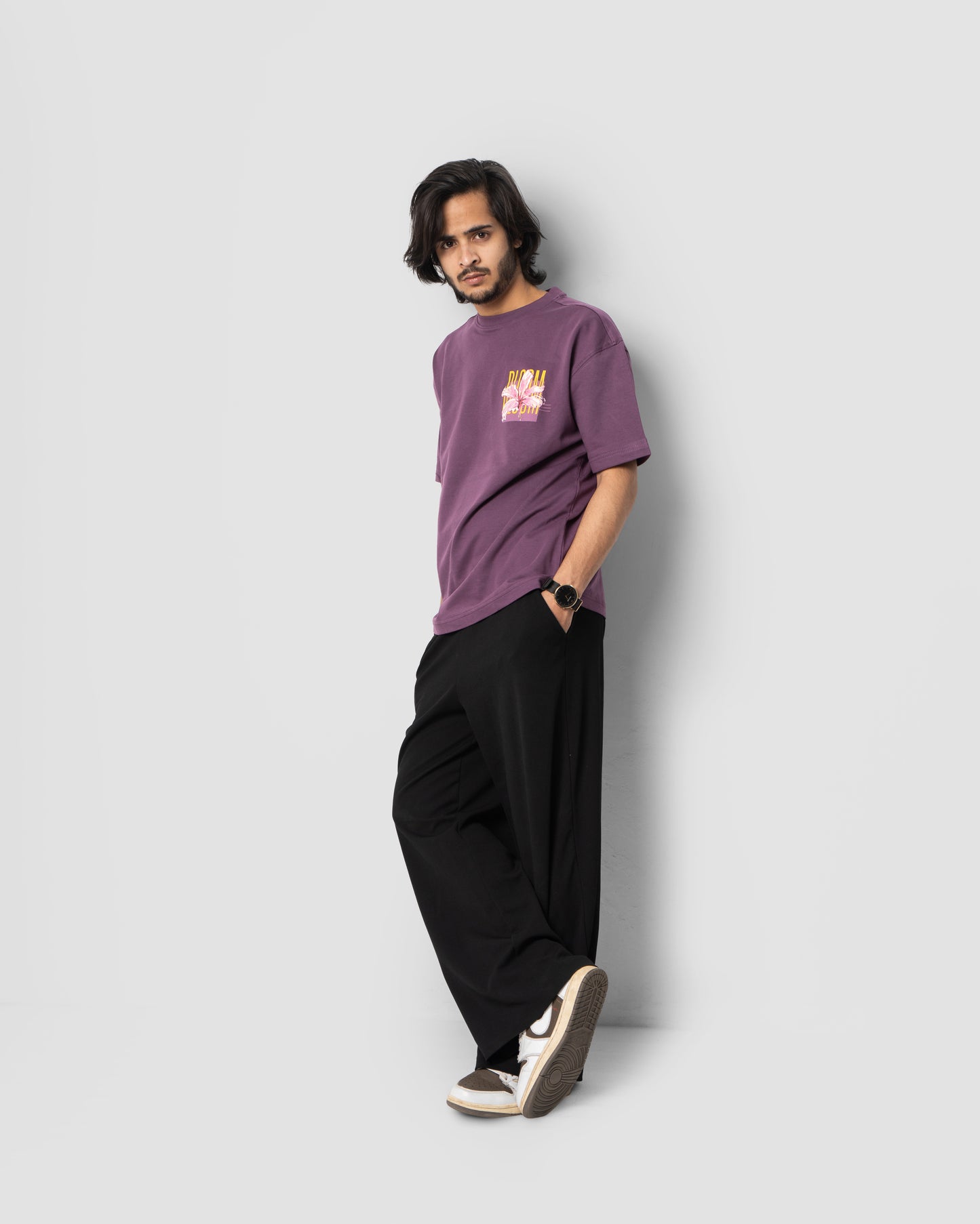Bloom - Oversized Drop Shoulder T-Shirt - Pearly Purple