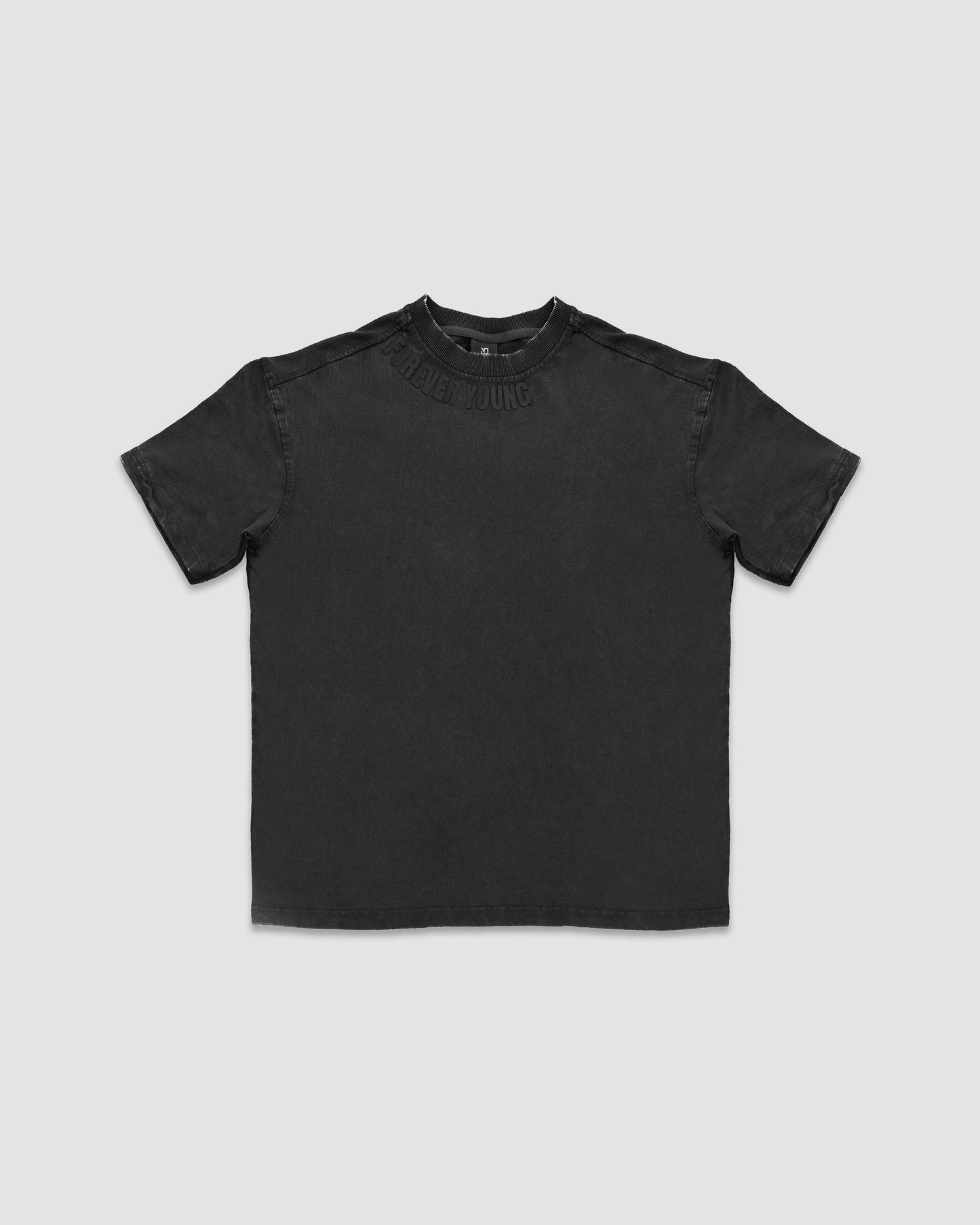 Acid Wash Oversized Drop Shoulder T-Shirt - Mat Black