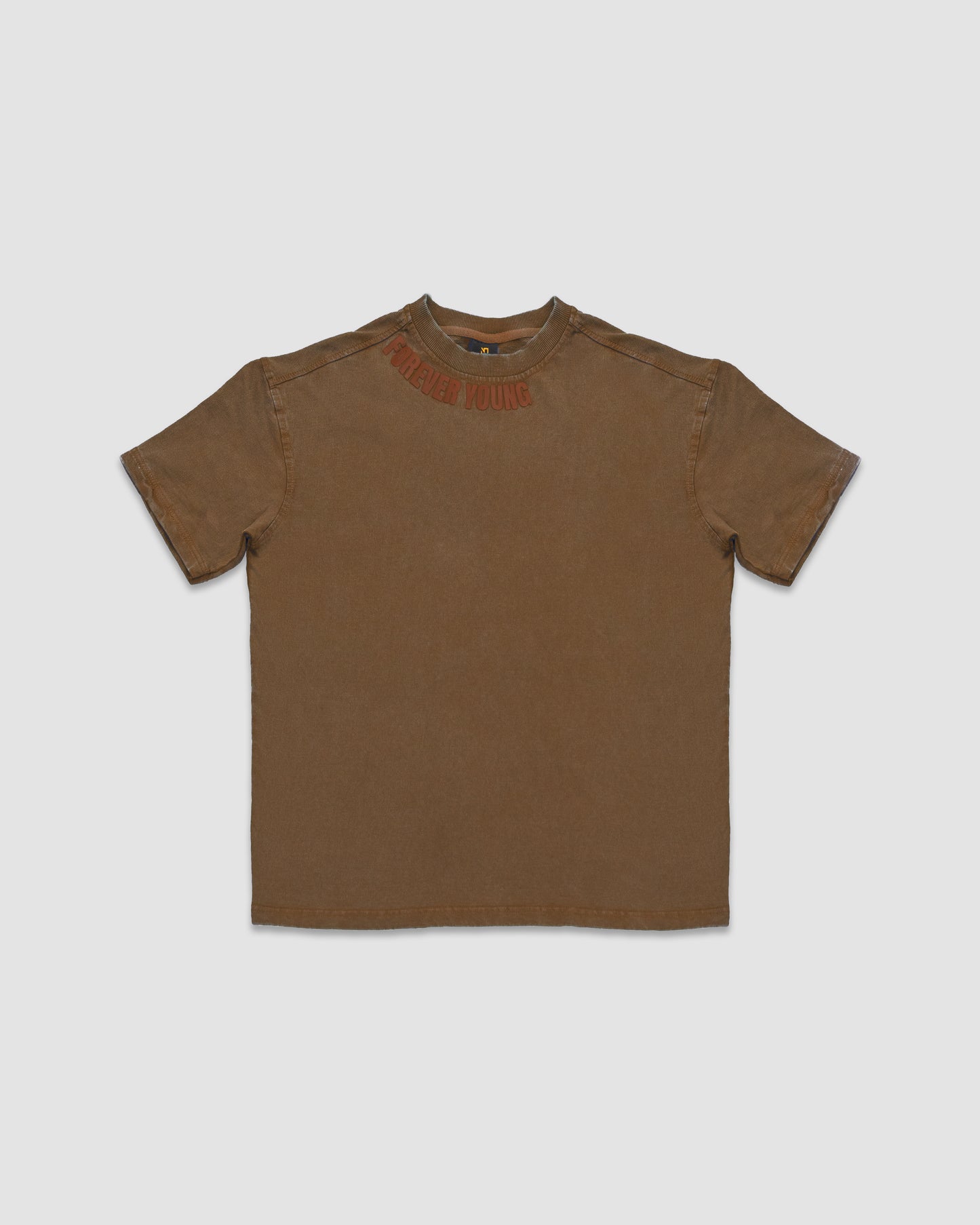 Acid Wash Oversized Drop Shoulder T-Shirt - Brown Bear
