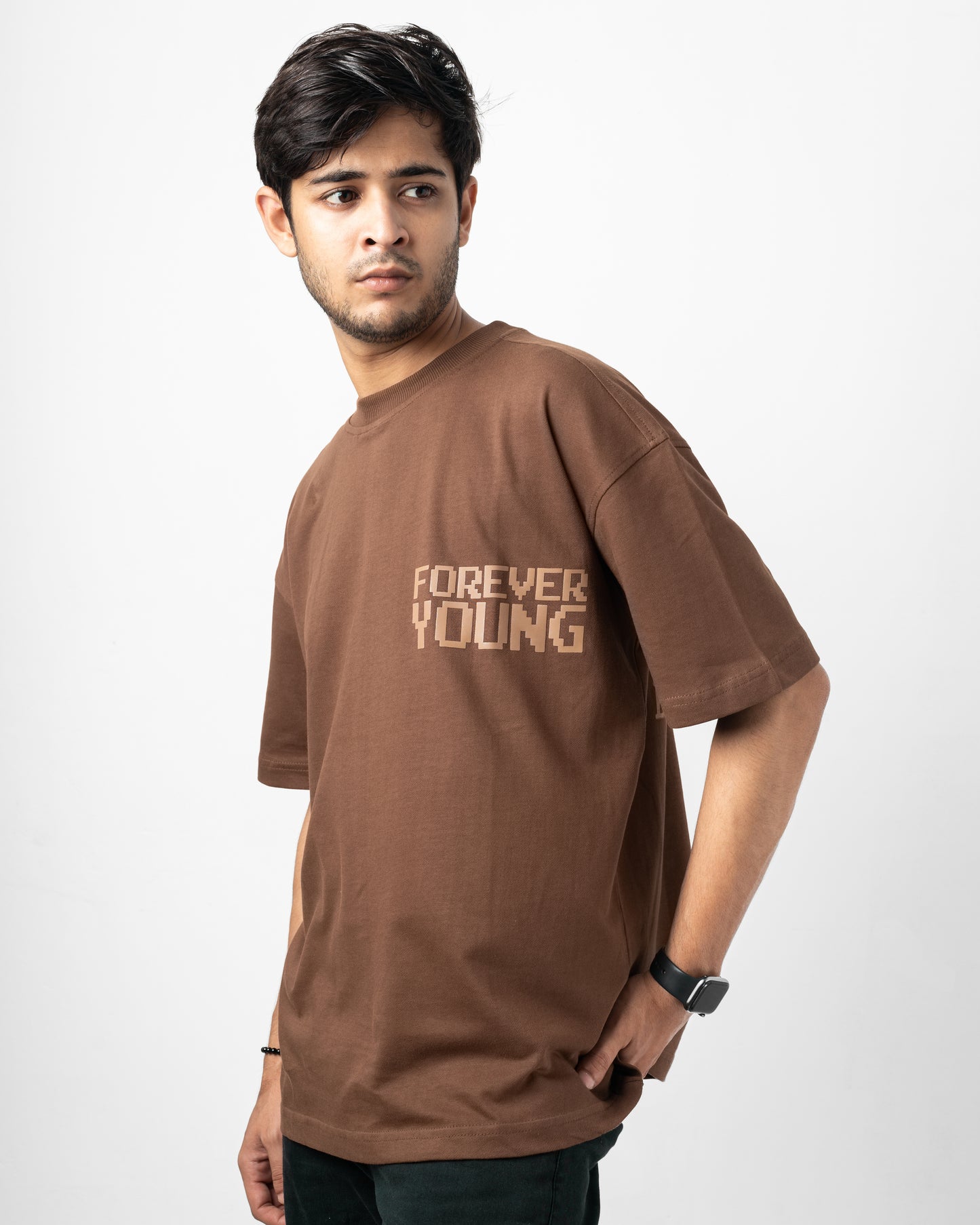 Focus Brown Oversized Dropshoulder T-Shirt
