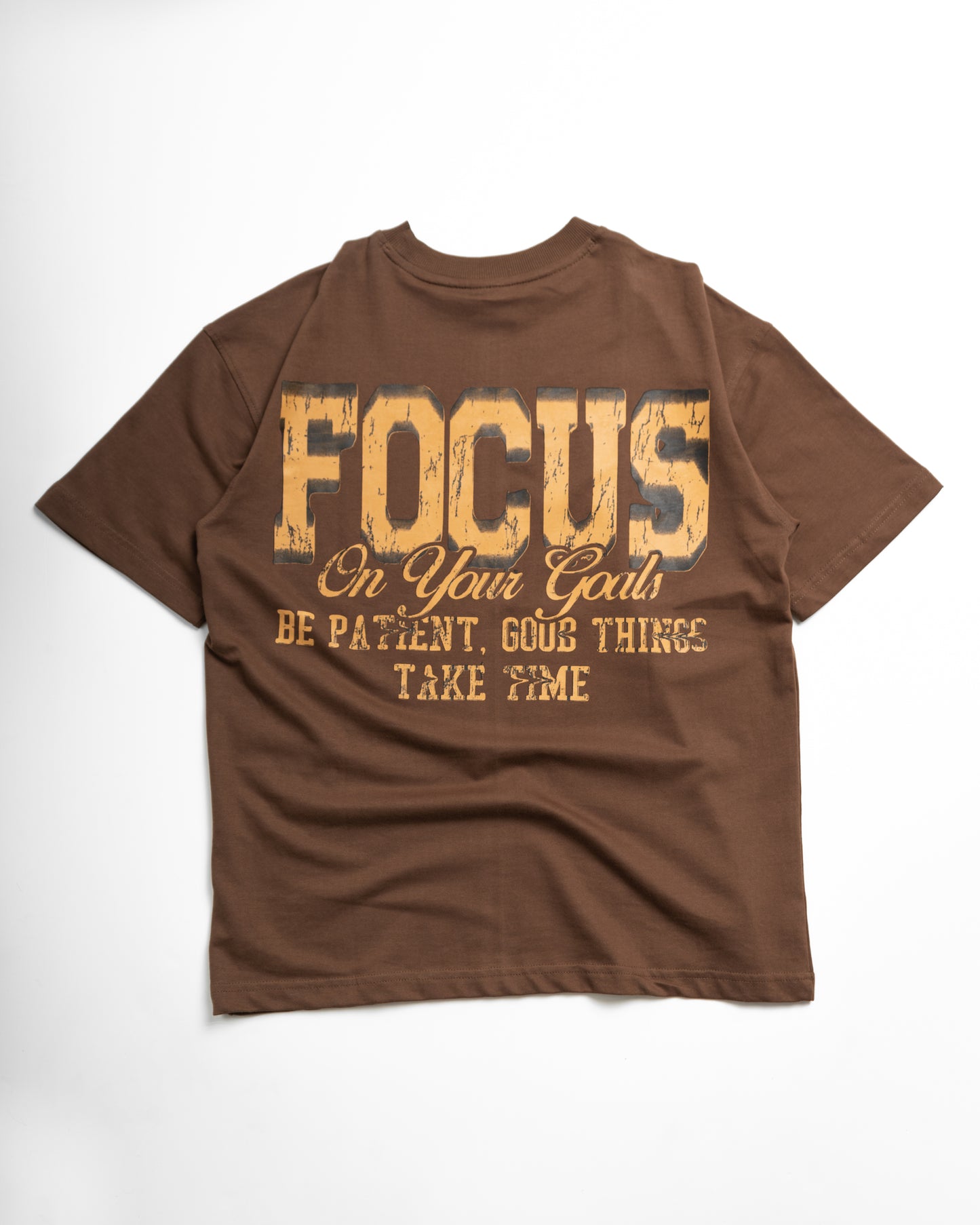 Focus Brown Oversized Dropshoulder T-Shirt