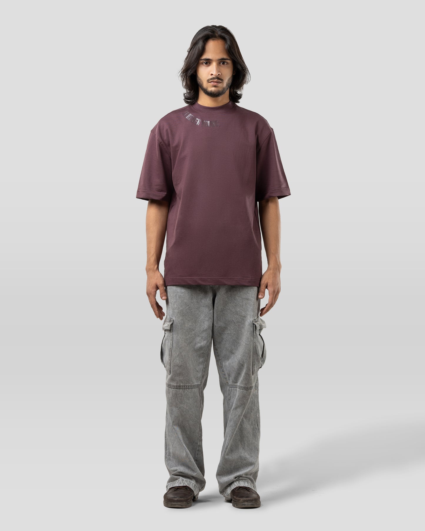 Severed Garden - Oversized Drop Shoulder T-Shirt - Beet Red