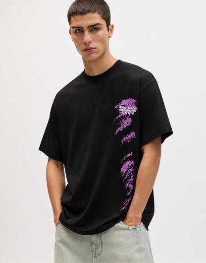 Diary of QUAD - Oversized Drop Shoulder T-Shirt - Black