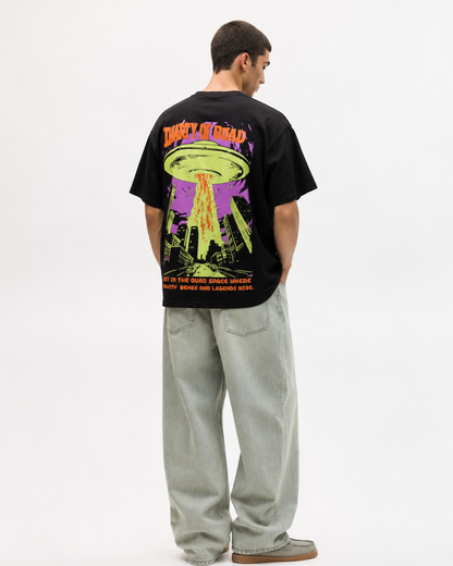 Diary of QUAD - Oversized Drop Shoulder T-Shirt - Black