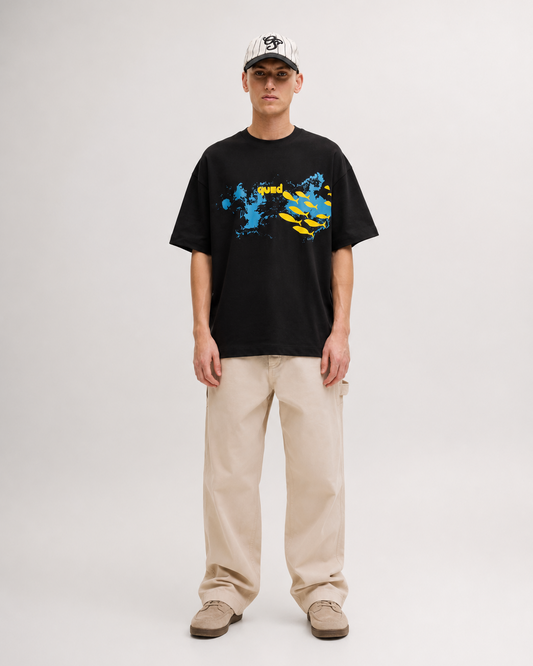Deep Ocean - Oversized Drop Shoulder T-Shirt -  Black