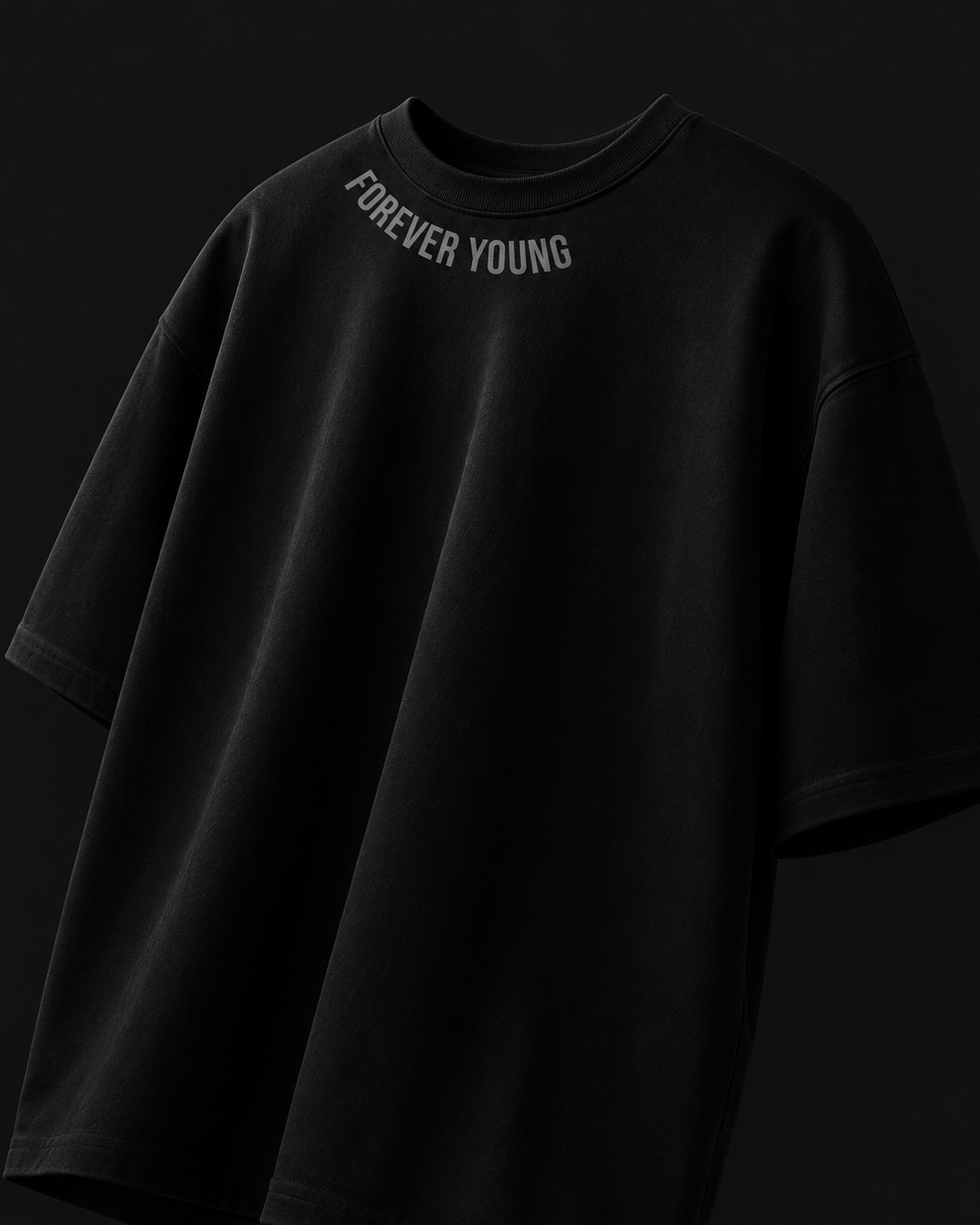 Forever Young Core Black Oversized T-Shirt