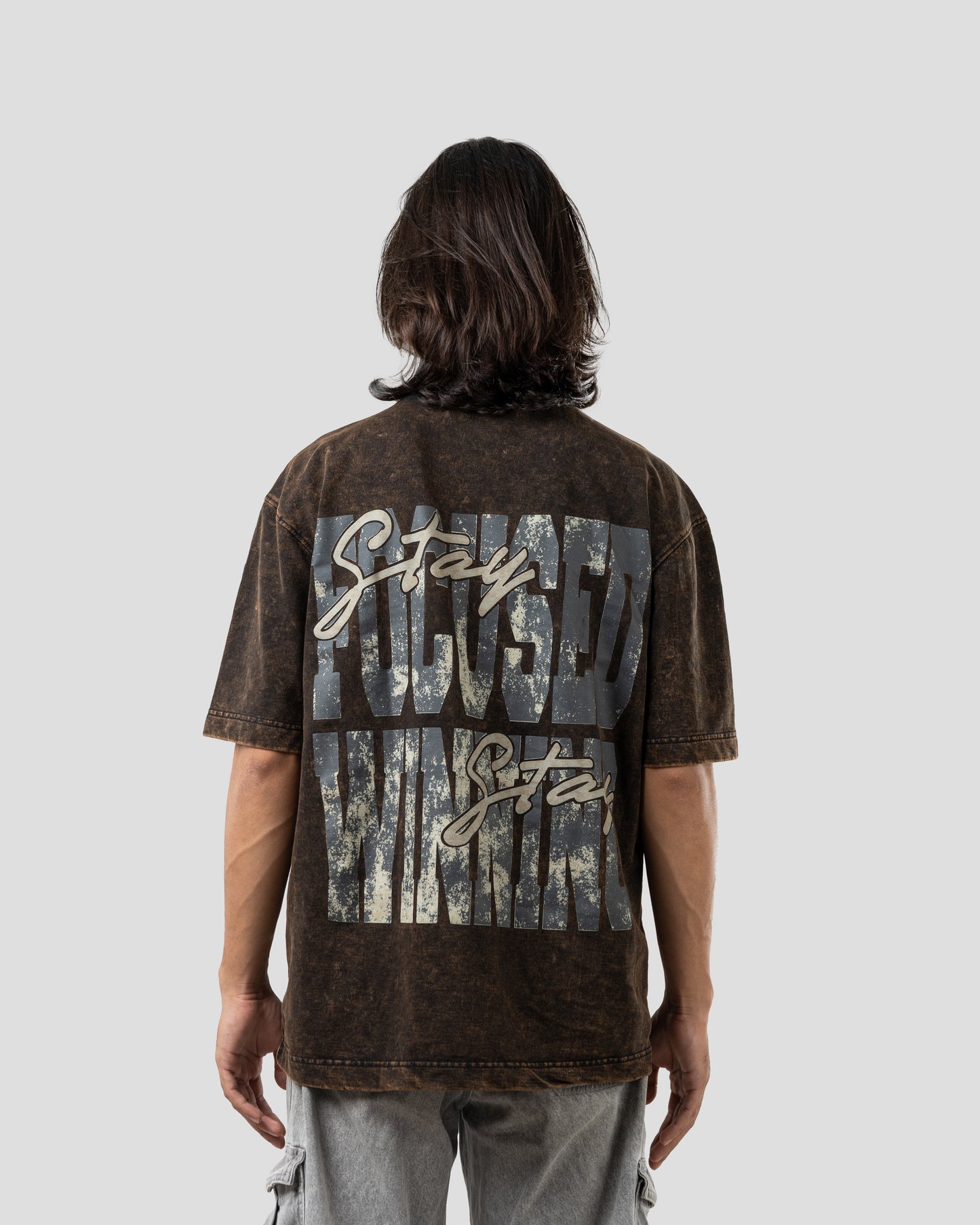 Born Again - Oversized Drop Shoulder T-Shirt - Stone Black