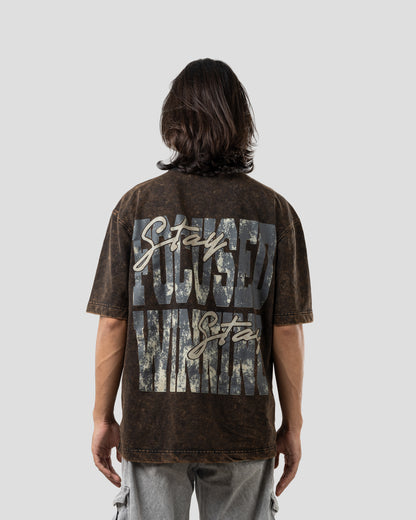 Born Again - Oversized Drop Shoulder T-Shirt - Stone Black