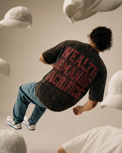Sacrifice Stone Wash - Boxy T-Shirt - Basalt Black