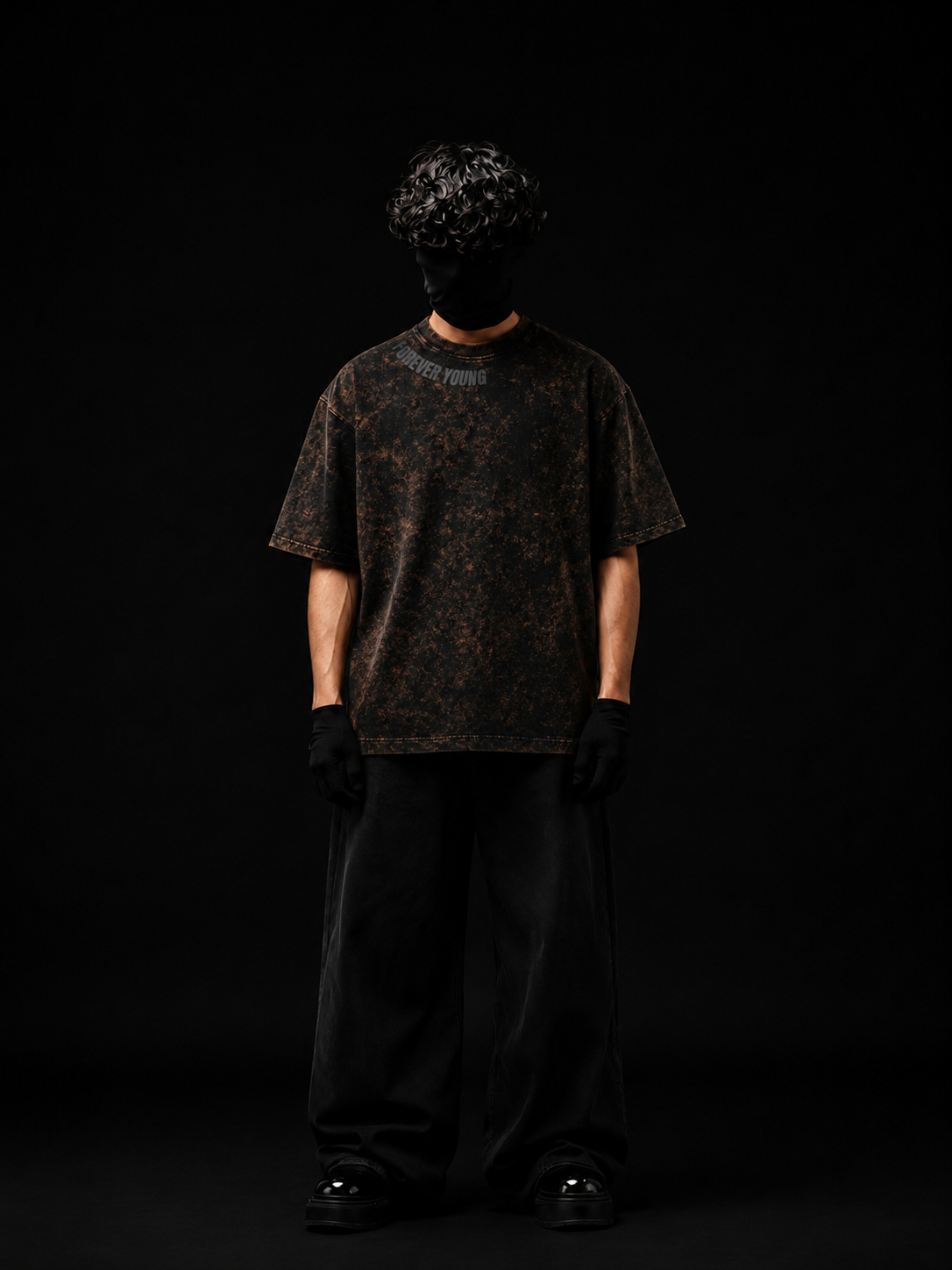 Forever Young Stone Wash - Oversized T-Shirt - Coal Black