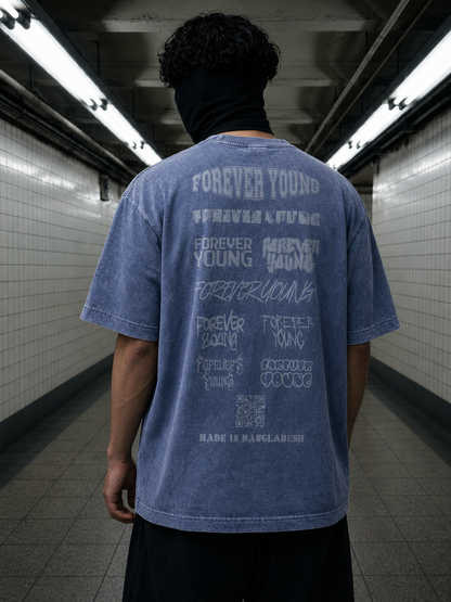 Forever Young Stone Wash - Oversized T-Shirt - Stone Blue