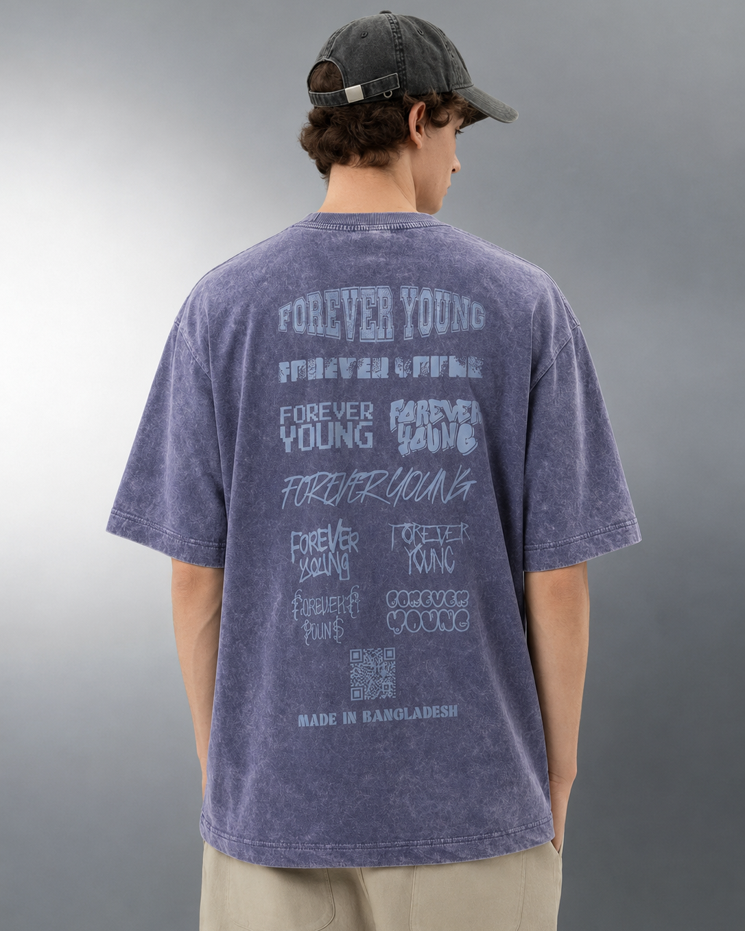 Forever Young Stone Wash - Oversized T-Shirt - Stone Blue
