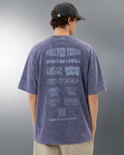 Forever Young Stone Wash - Oversized T-Shirt - Stone Blue