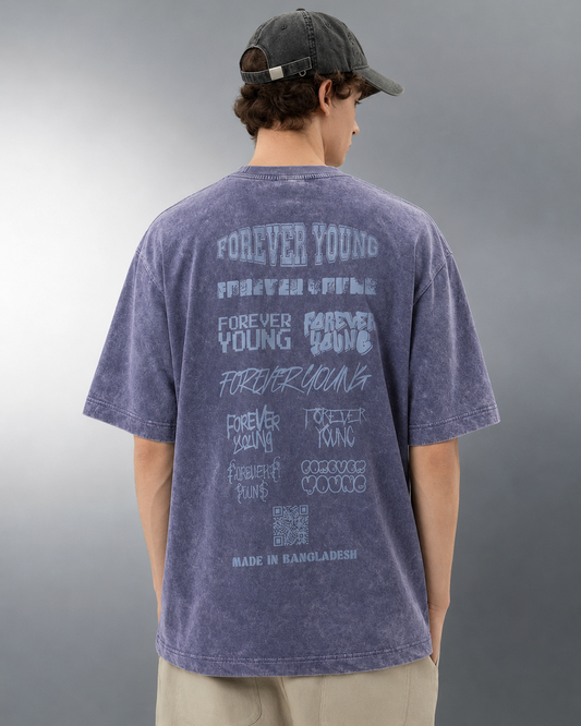 Forever Young Stone Wash - Oversized T-Shirt - Stone Blue