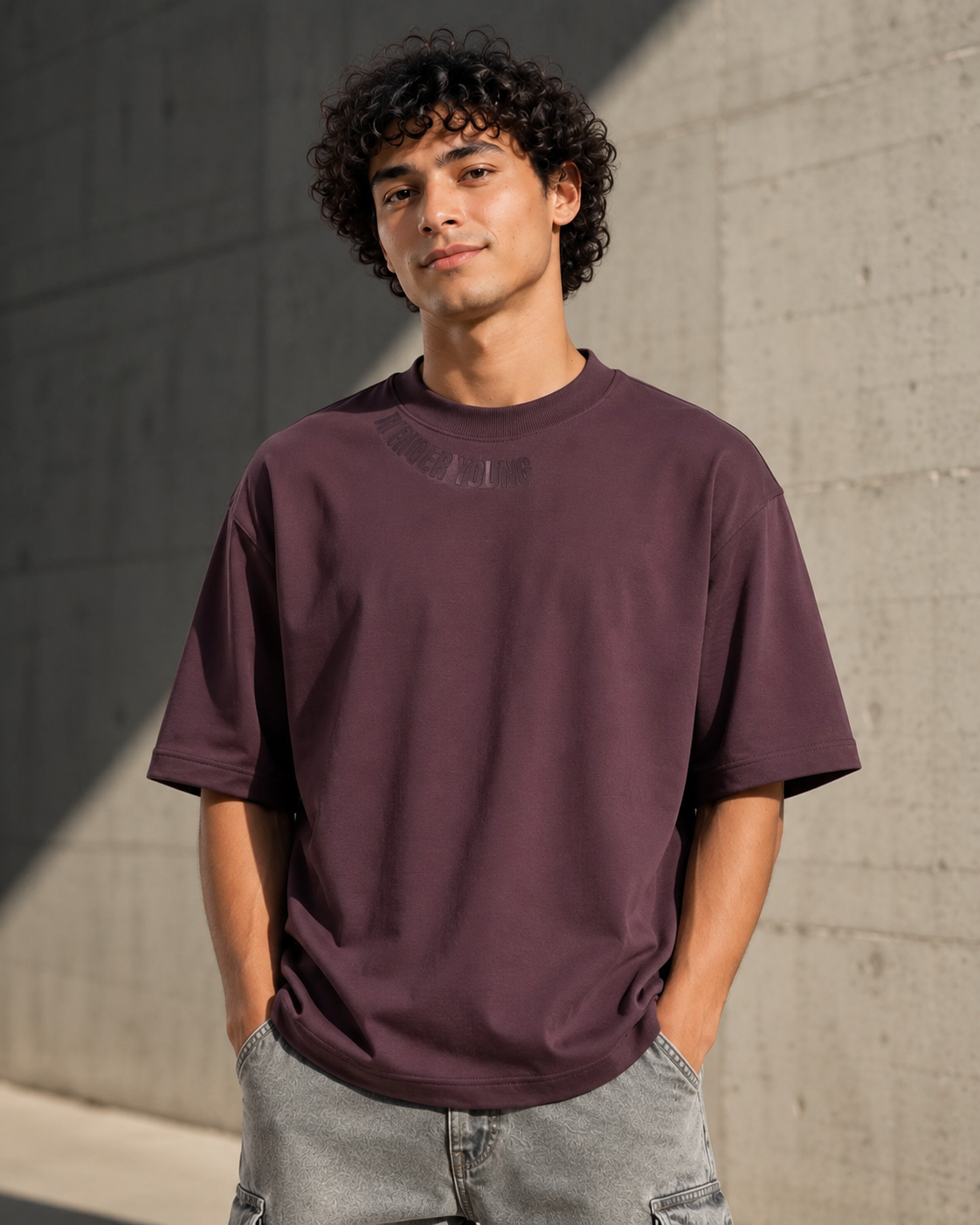 Severed Garden - Oversized Drop Shoulder T-Shirt - Beet Red