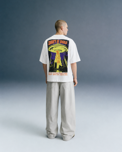 Diary of QUAD - Oversized Drop Shoulder T-Shirt - White