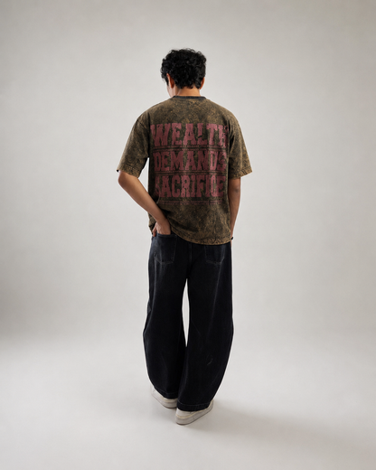 Sacrifice Stone Wash - Boxy T-Shirt - Basalt Black