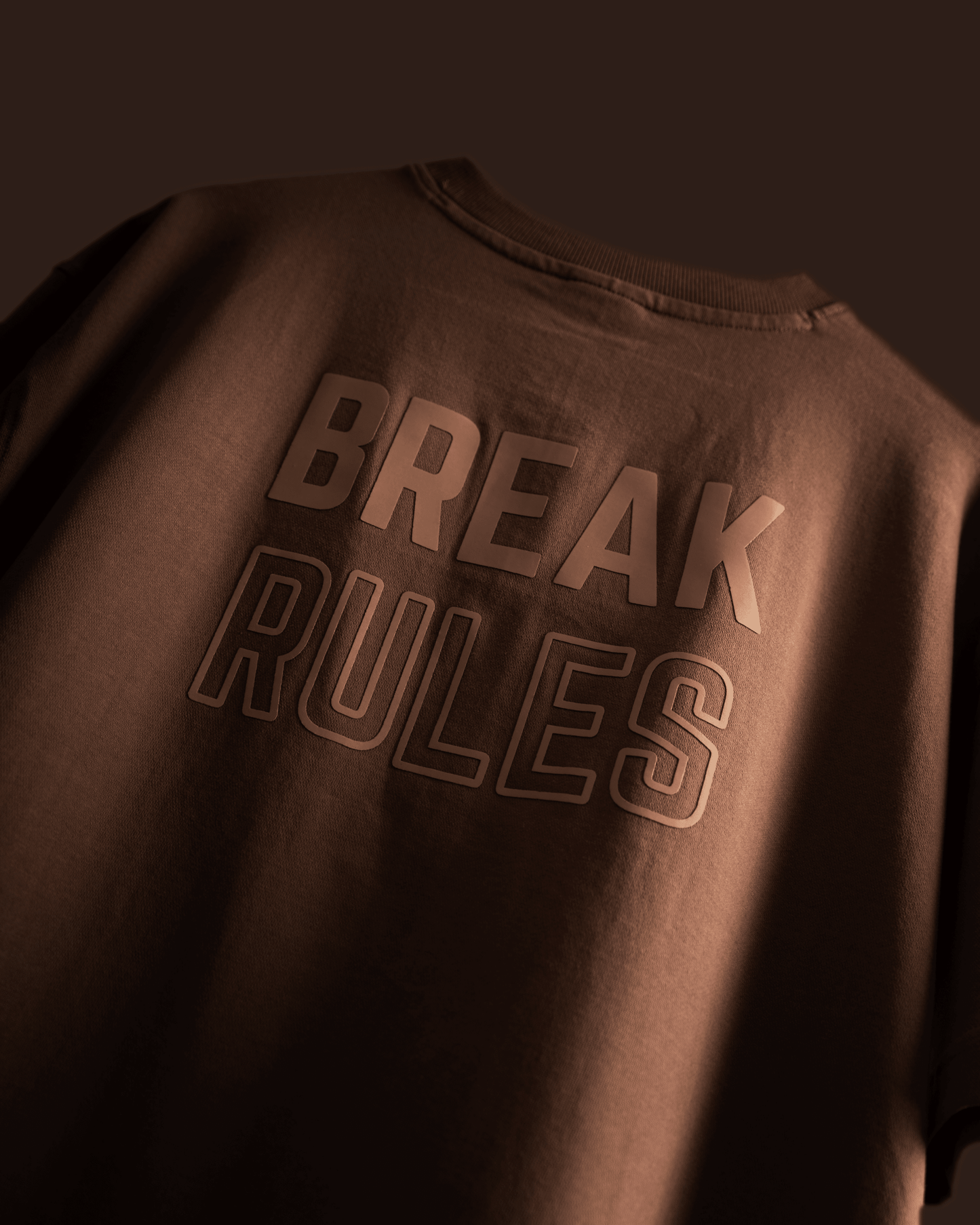 Break Rules Brown Oversized Dropshoulder T-Shirt