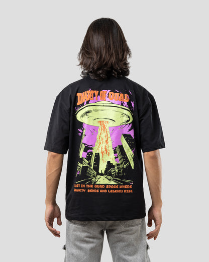 Diary of QUAD - Oversized Drop Shoulder T-Shirt - Black