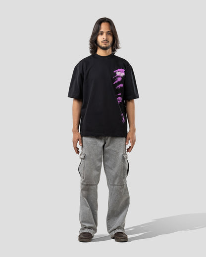 Diary of QUAD - Oversized Drop Shoulder T-Shirt - Black