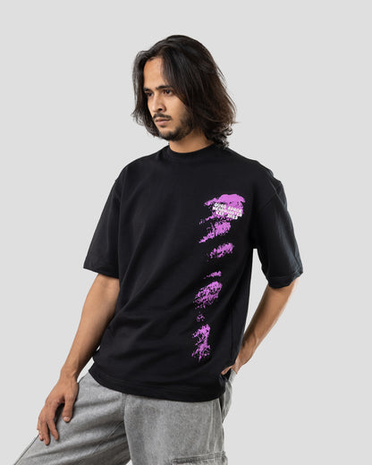 Diary of QUAD - Oversized Drop Shoulder T-Shirt - Black