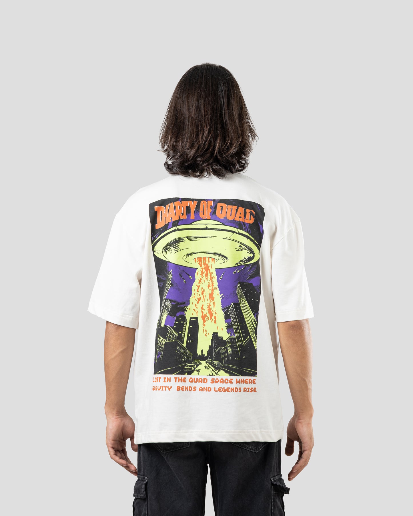 Diary of QUAD - Oversized Drop Shoulder T-Shirt - White