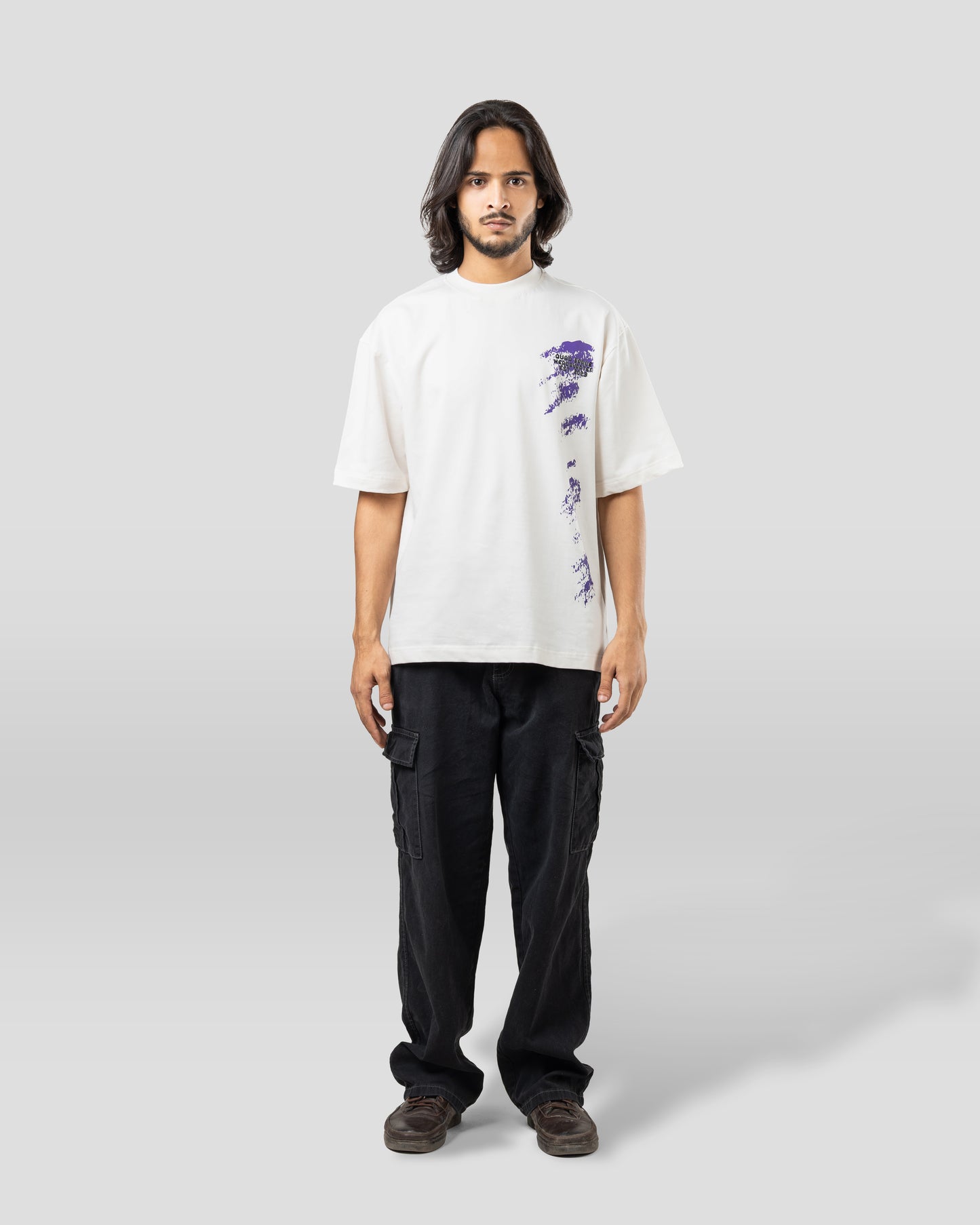 Diary of QUAD - Oversized Drop Shoulder T-Shirt - White