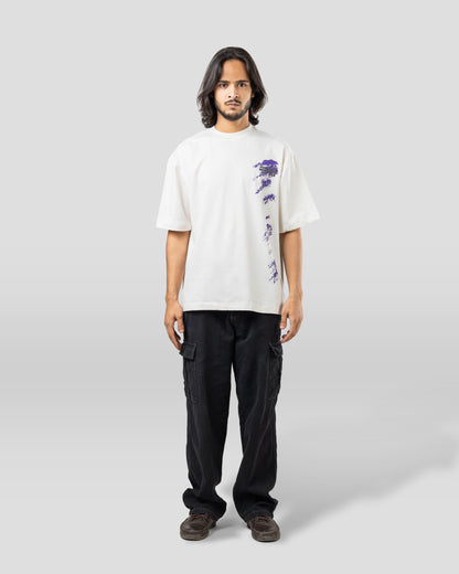Diary of QUAD - Oversized Drop Shoulder T-Shirt - White