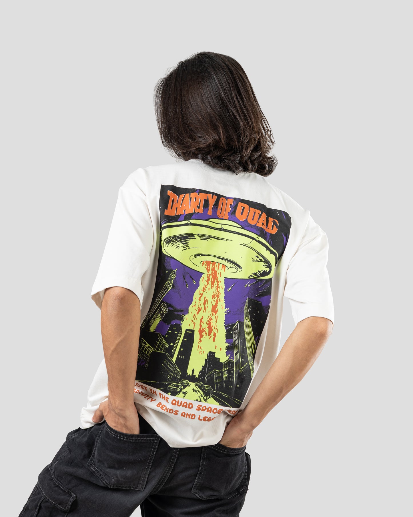 Diary of QUAD - Oversized Drop Shoulder T-Shirt - White