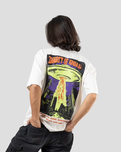 Diary of QUAD - Oversized Drop Shoulder T-Shirt - White