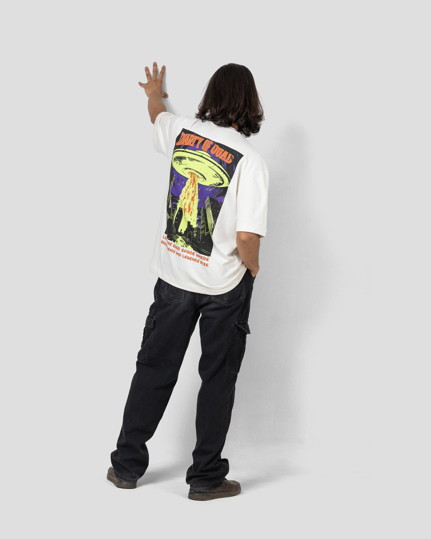 Diary of QUAD - Oversized Drop Shoulder T-Shirt - White