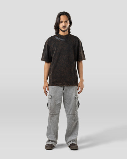 Forever Young Stone Wash - Oversized T-Shirt - Coal Black