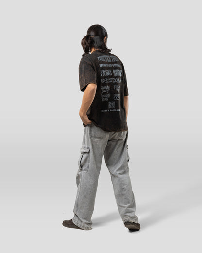 Forever Young Stone Wash - Oversized T-Shirt - Coal Black