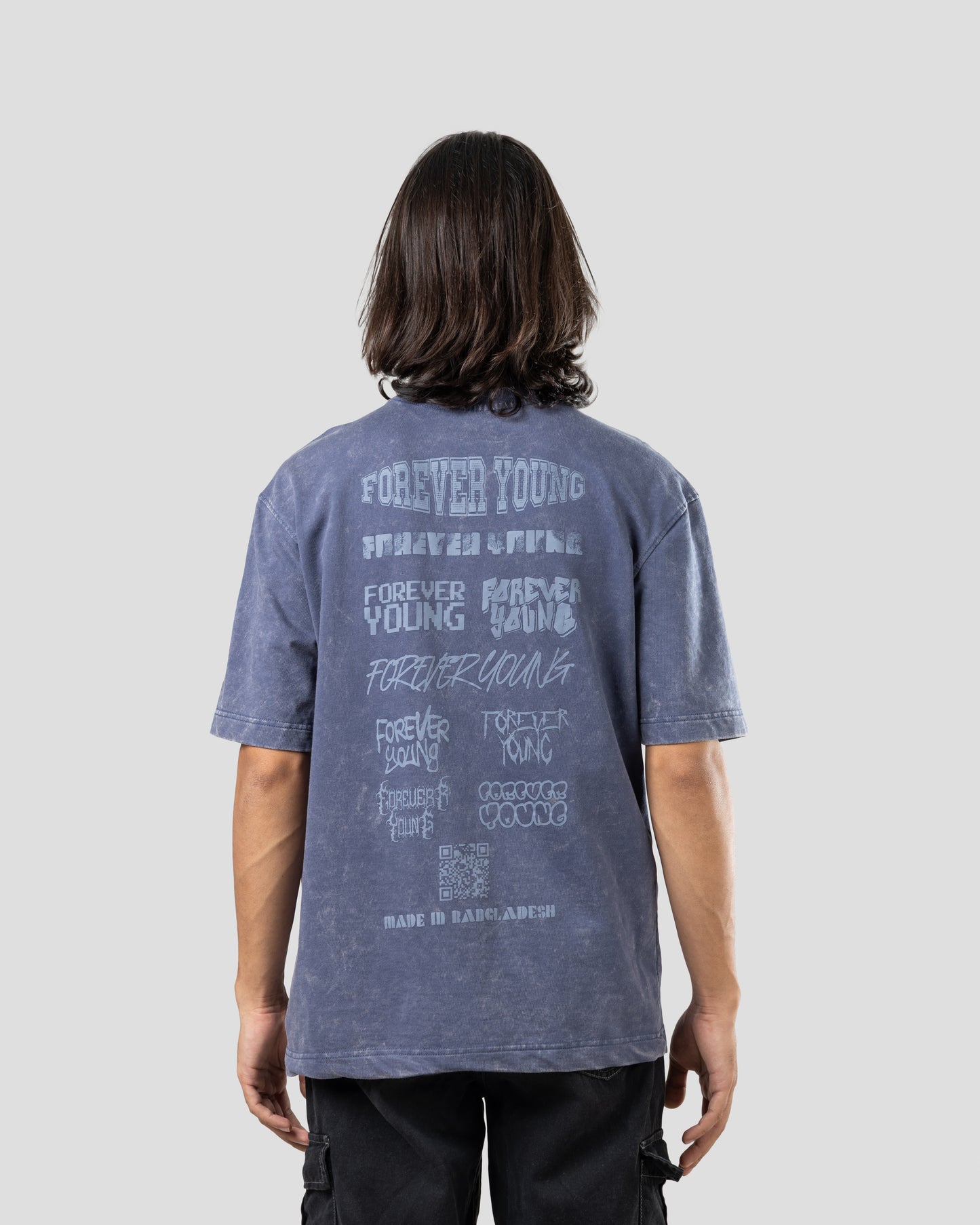 Forever Young Stone Wash - Oversized T-Shirt - Stone Blue