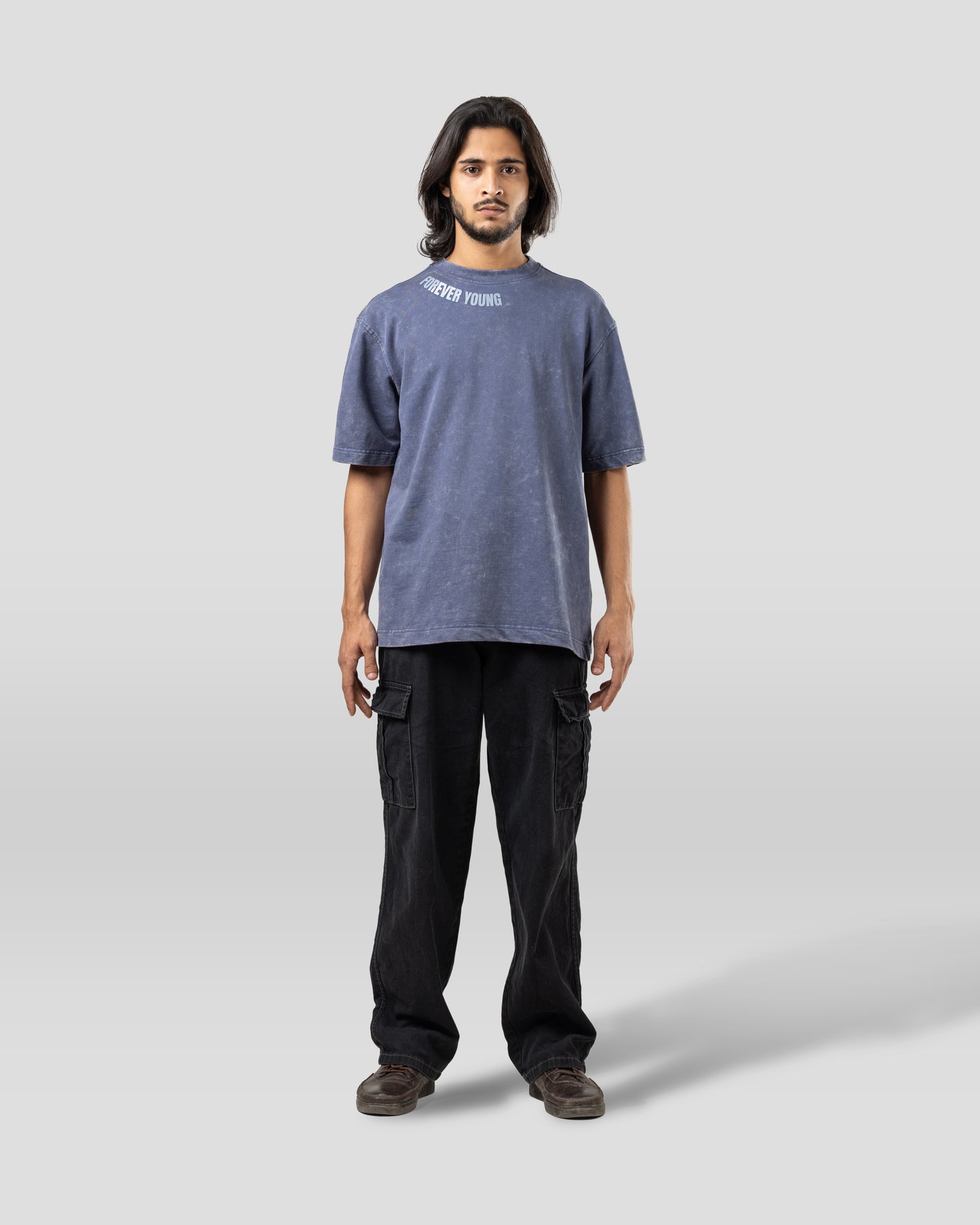Forever Young Stone Wash - Oversized T-Shirt - Stone Blue