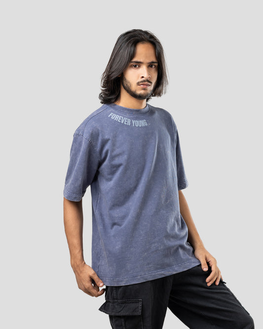 Forever Young Stone Wash - Oversized T-Shirt - Stone Blue