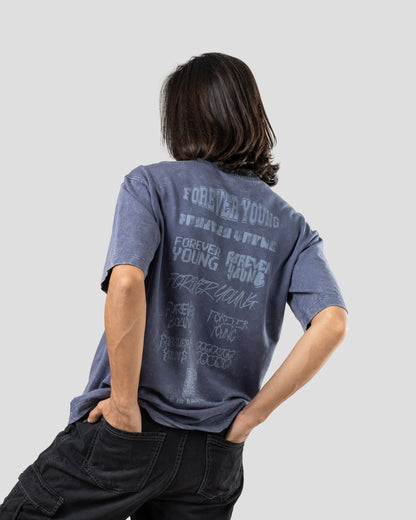 Forever Young Stone Wash - Oversized T-Shirt - Stone Blue