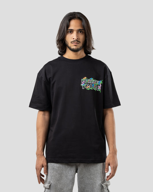 Forever Young - Drop Shoulder T-Shirt - CMYK Black