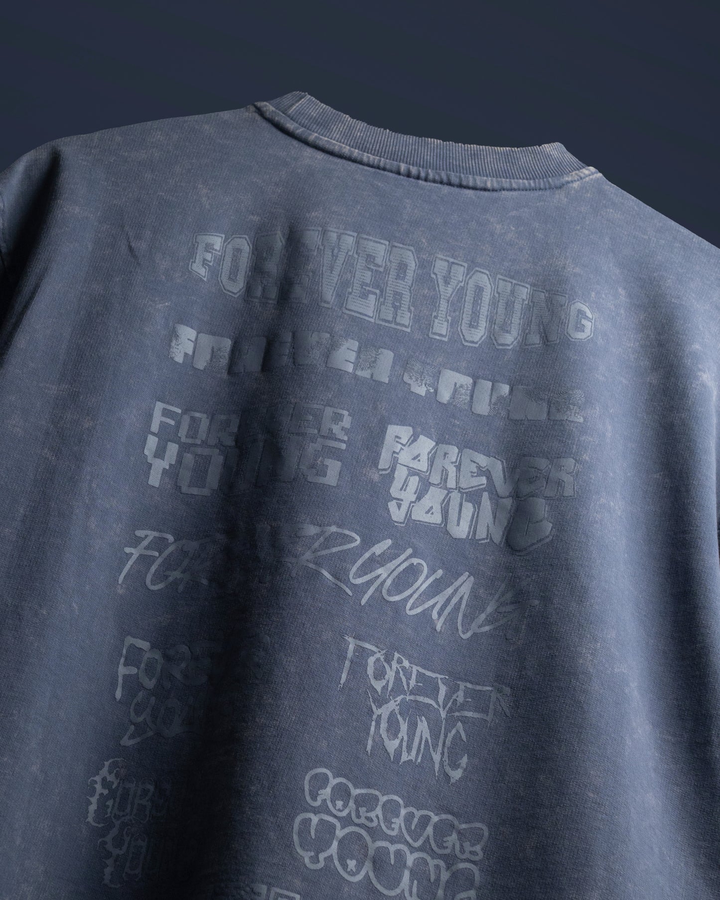 Forever Young Stone Wash - Oversized T-Shirt - Stone Blue