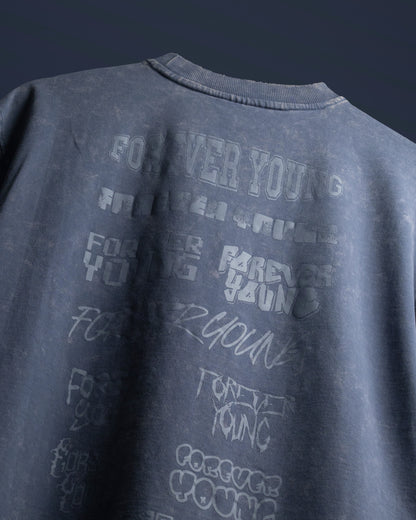 Forever Young Stone Wash - Oversized T-Shirt - Stone Blue