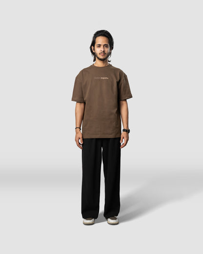 Born Again - Oversized Drop Shoulder T-Shirt - Cafe Brown