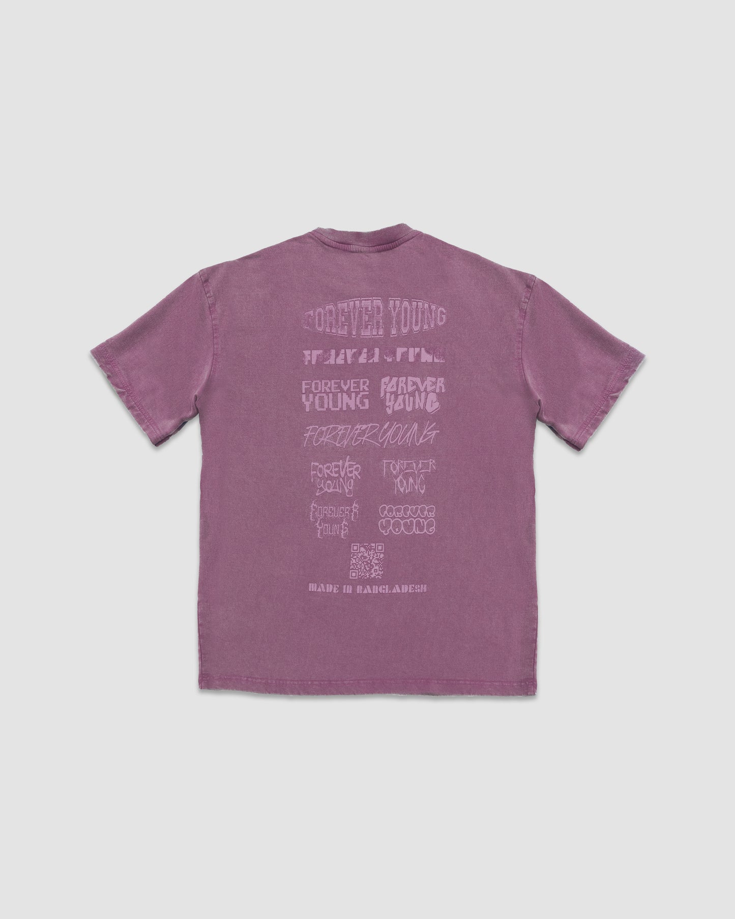 Acid Wash Oversized Drop Shoulder T-Shirt - Orchid Purple