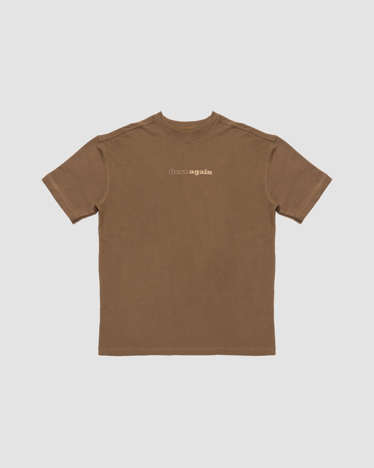Born Again - Oversized Drop Shoulder T-Shirt - Cafe Brown