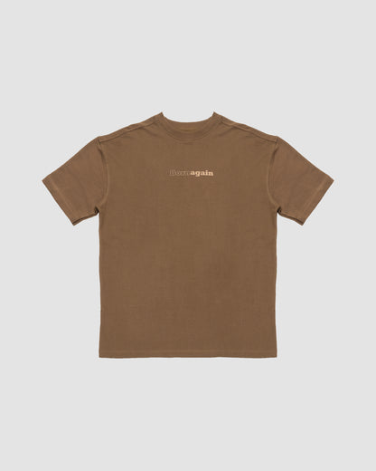 Born Again - Oversized Drop Shoulder T-Shirt - Cafe Brown