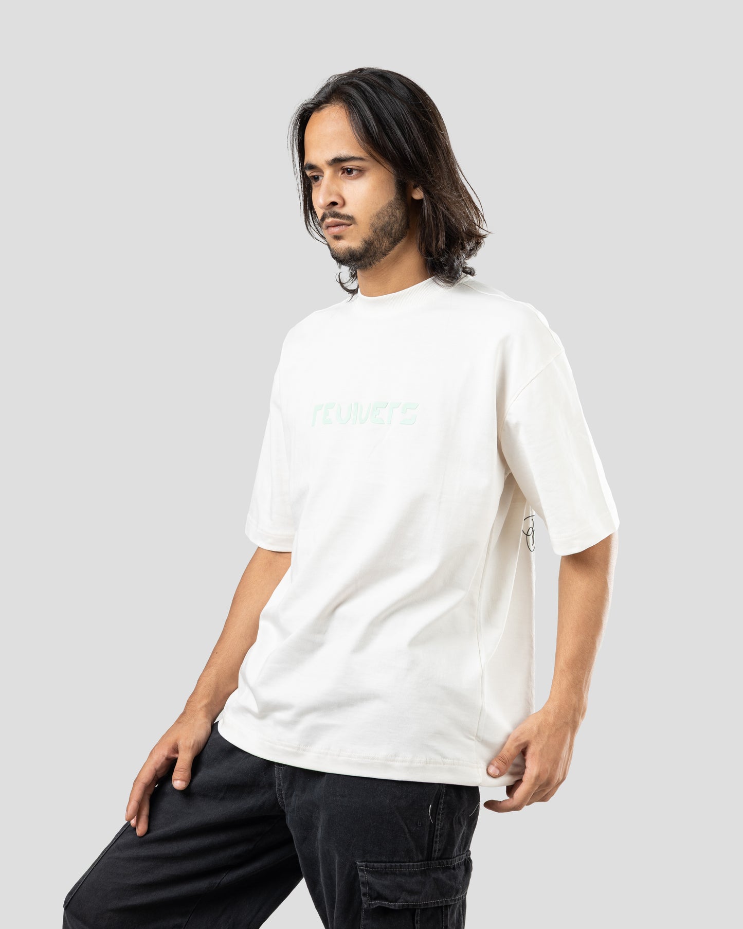 Revivers - Oversized Drop Shoulder T-Shirt -  White